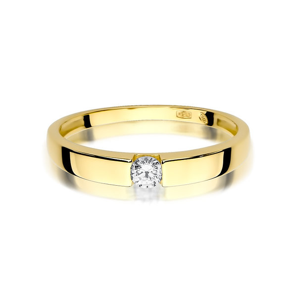 Verlobungsring - Gelb- oder Weißgold 585 mit einem Brillanten 0,12 ct.
