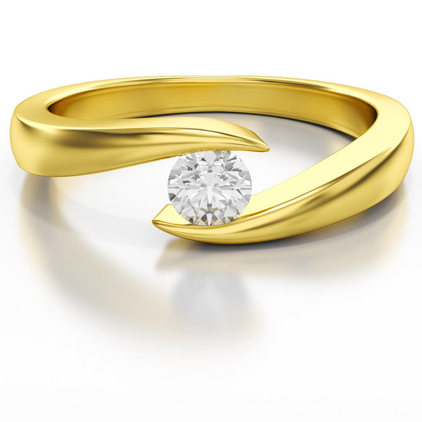 Antragsring-Verlobungsring-Gold 585 - Weißgold mit Blautopas oder Diamant