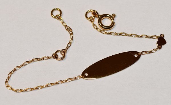 Armband Gold 375 - Ankerarmband mit Gravurplatte