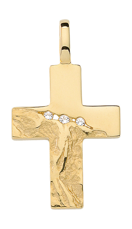 Anhänger Kreuz Gold 333 - Gelbgold - Kreuzanhänger - Mit Struktur