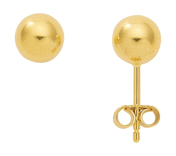Klassische Polierte Kugel-Ohrstecker aus 585er Gold - Zeitlose Eleganz